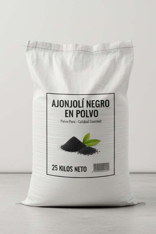 Ajonjolí Negro Puro en Polvo (25 kg)  